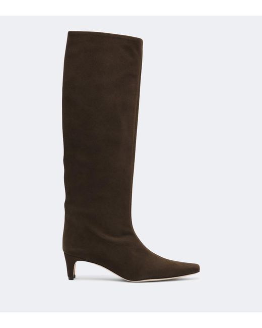 Staud Brown Wally Suede Knee-High Boots