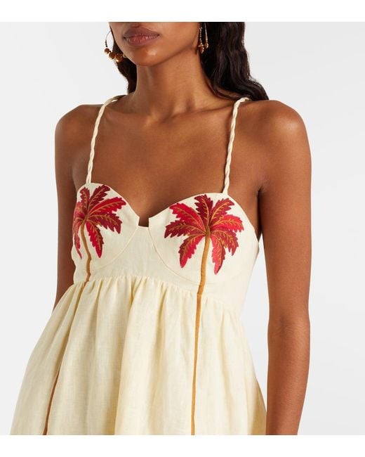 Farm Rio Natural Minikleid Cocoon Tree Aus Leinen