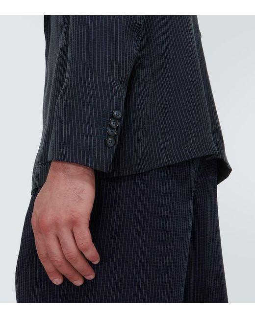 Giorgio Armani Blue Pinstripe Blazer for men