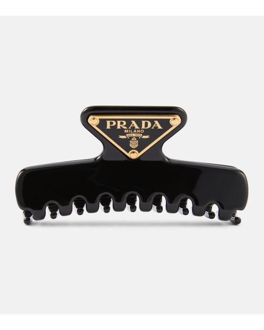 Prada Black Logo Hair Clip
