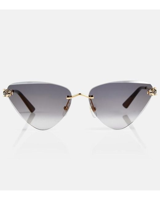 Cartier Metallic Cat-Eye Sunglasses