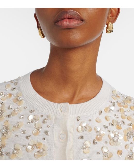 Oscar de la Renta White Plated Earrings
