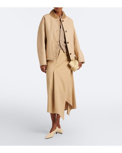 Yves Salomon Natural Reversible Shearling-Trimmed Leather Jacket