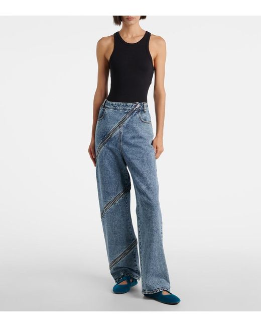 Alaïa Blue Velvet Ballet Flats