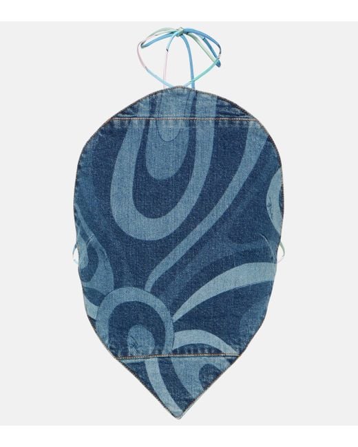Top imprime en coton Emilio Pucci en coloris Blue