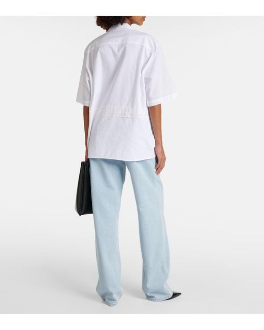 MARINE SERRE White Regenerated Household Cotton Bowling Shirt