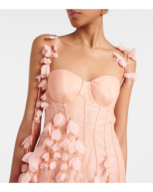 Abito Midi Dawning di Zimmermann in Pink