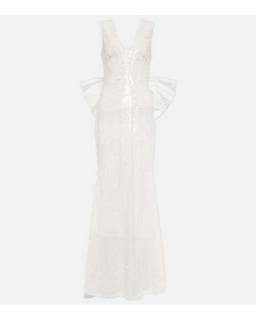 Rebecca Vallance White Bridal Davina Sequined Gown