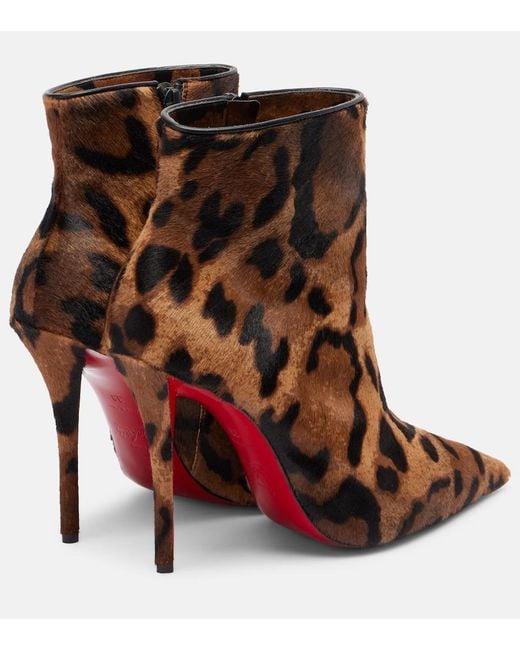 Christian Louboutin Brown Miss Z Booty 100 Pony Bengali Leather Boots