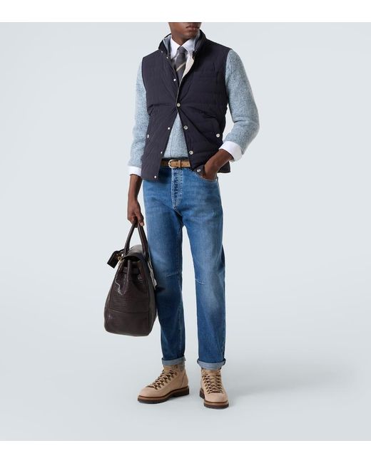 Cardigan De Cachemir Con Cremallera Brunello Cucinelli de hombre de color Blue