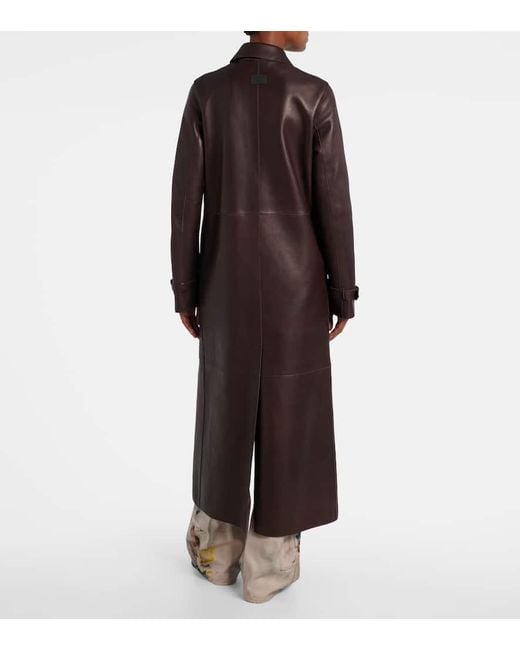Acne Brown Leather Coat