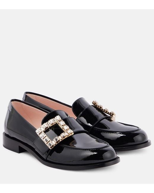 Roger Vivier Black Tres Vivier Patent Leather Loafers