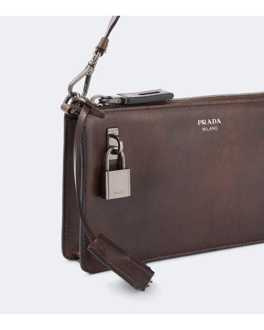 Pouch De Piel Prada de hombre de color Brown