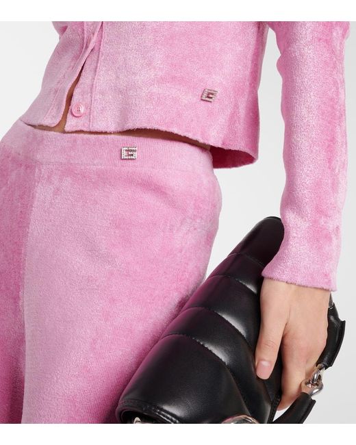 Top Crystal G in maglia a coste di Gucci in Pink