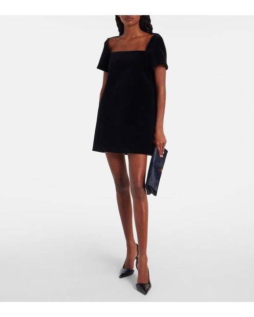 Khaite Black Benji Velvet Minidress