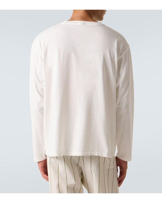 Bode White Campground Printed Cotton Jersey T-Shirt for men