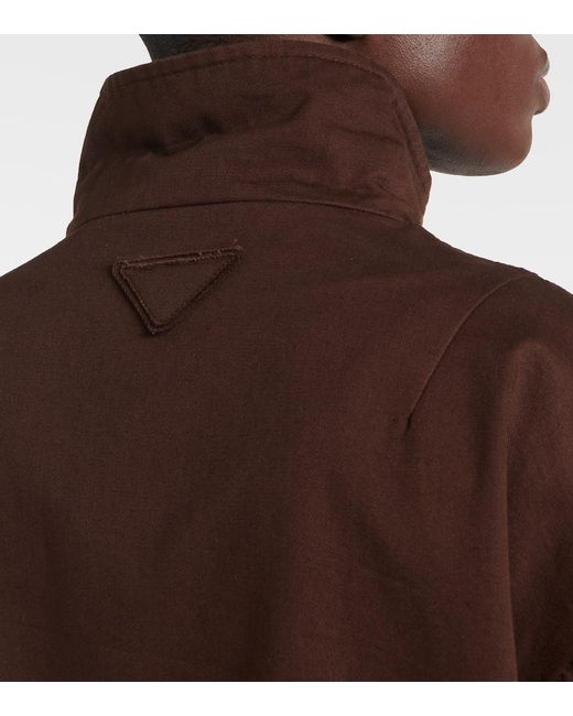 Prada Brown Oversized Cotton Field Jacket