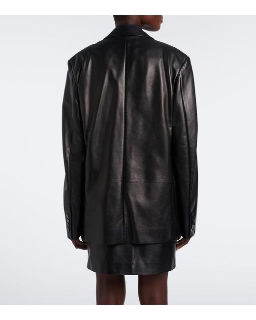 Gucci Black Double-Breasted Leather Jacket