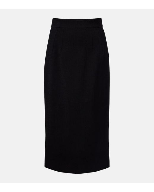 Dolce & Gabbana Black Wool-Blend Pencil Skirt