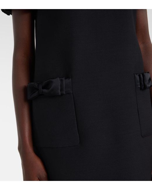Valentino Black Crepe Couture Bow-Detail Minidress