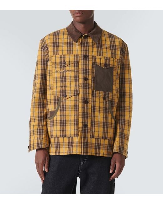 Junya Watanabe Yellow Checked Cotton Flannel Jacket for men