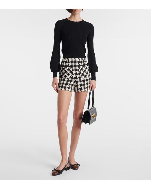 Valentino Black Mossi Tweed Shorts