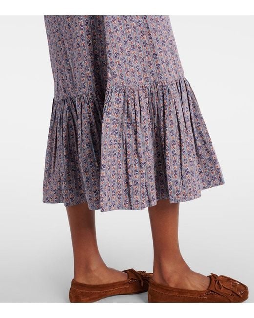 Polo Ralph Lauren Purple Floral Cotton Midi Dress