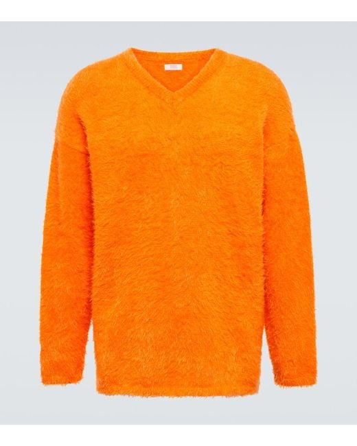 ERL Orange Brushed Sweater for men