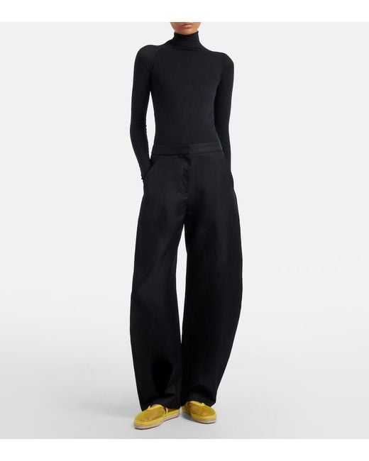 Alaïa Yellow Fishnet Suede-Trimmed Espadrilles