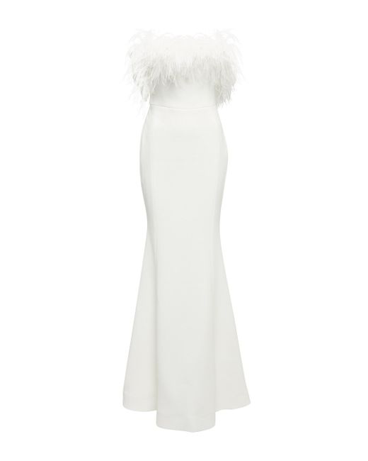 Rebecca Vallance Bridal Grace Feather-trimmed Gown in White | Lyst UK