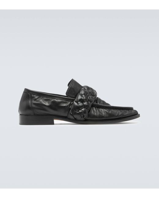 Bottega Veneta Black Astaire Leather Loafers for men