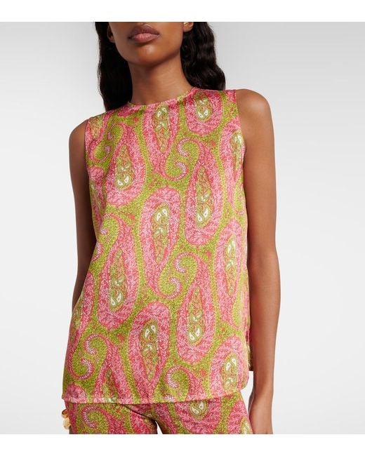Etro Pink Semi-Sheer Jacquard Blouse
