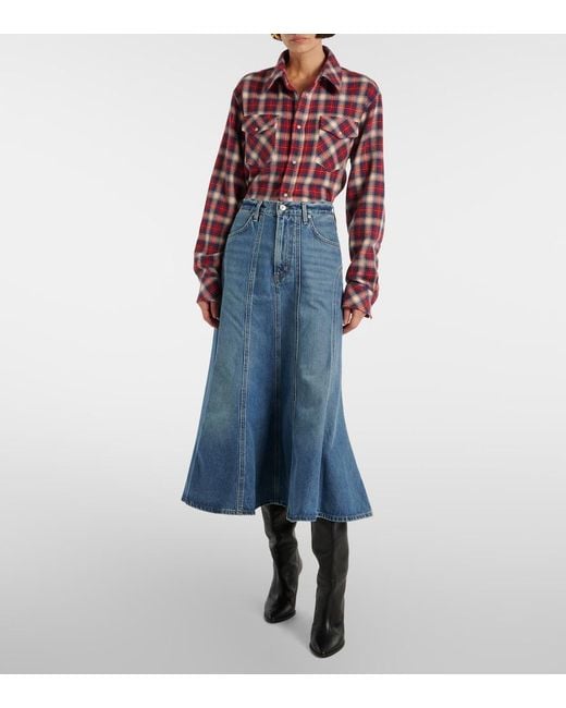 Citizens of Humanity Blue Gaucho Vintage Denim Maxi Skirt