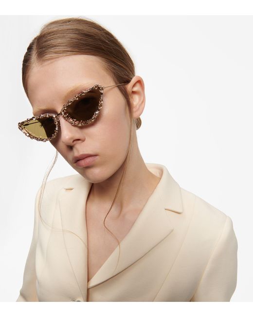 Dior Missdior B1u Embellished Sunglasses in Natural | Lyst