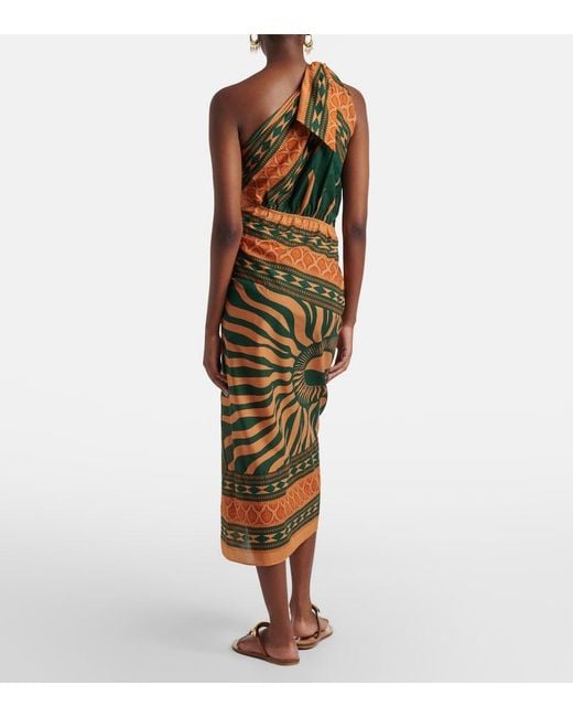 Johanna Ortiz Metallic Embracing Courage Cotton Wrap Dress