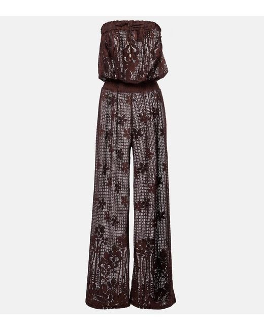 Melissa Odabash Purple Viv Off-Shoulder Cotton-Blend Jumpsuit