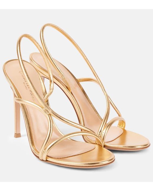 Gianvito Rossi 105 Metallic Leather Sandals