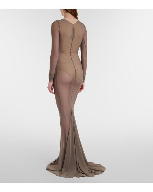 Rick Owens Gray Temple Tulle Gown