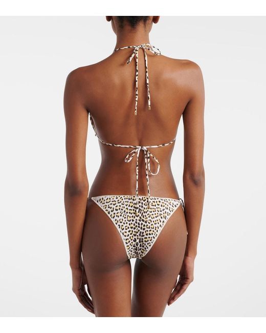 Roberto Cavalli White Printed Bikini Top