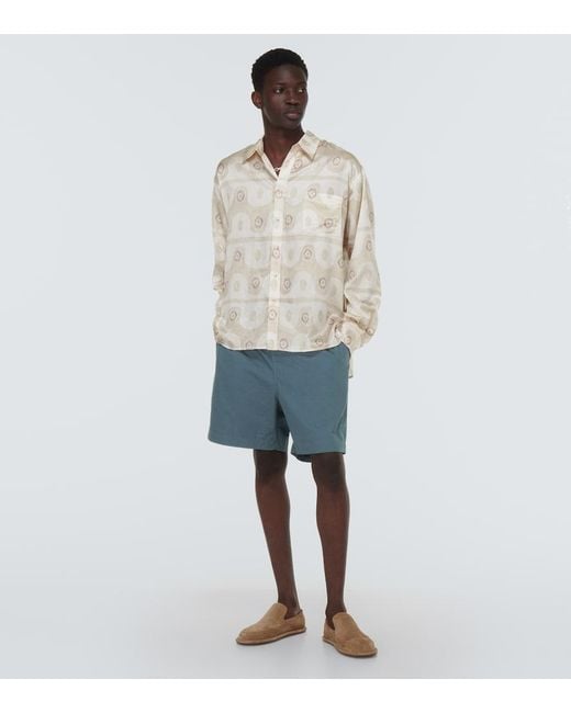 Commas Blue Cotton Shorts for men