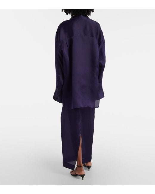 Khaite Blue Herschel Silk Organza Shirt