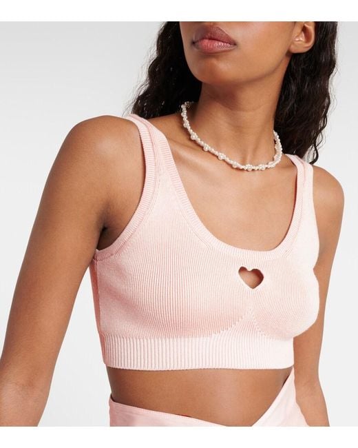 Simone Rocha Pink Love Heart Cutout Bralette