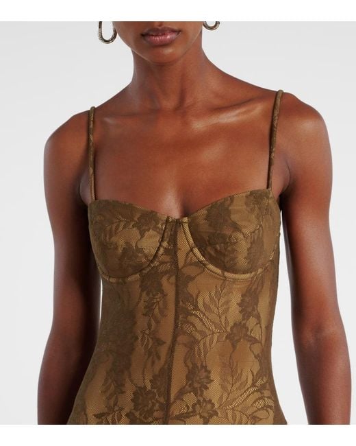 Norma Kamali Metallic Floral Lace Jumpsuit