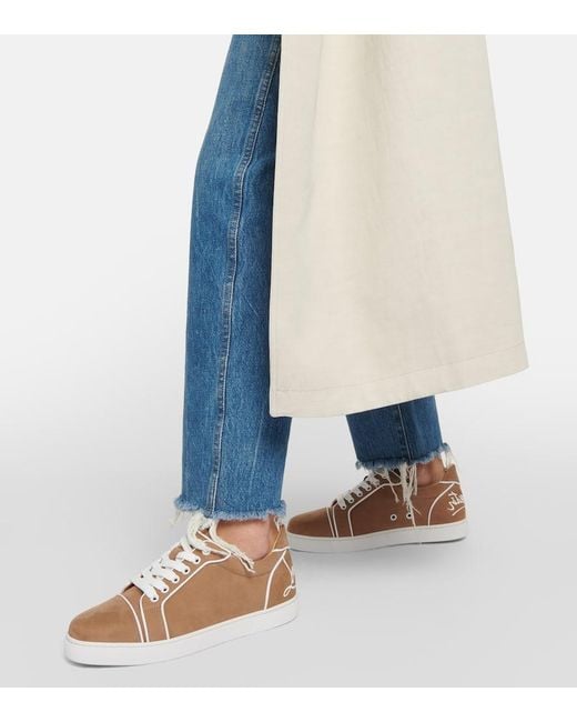 Christian Louboutin Brown Sneakers Fun Viera Aus Leder