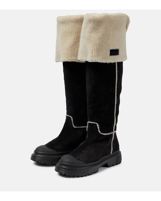 Hogan Black Chic Calfskin Ankle Boots For
