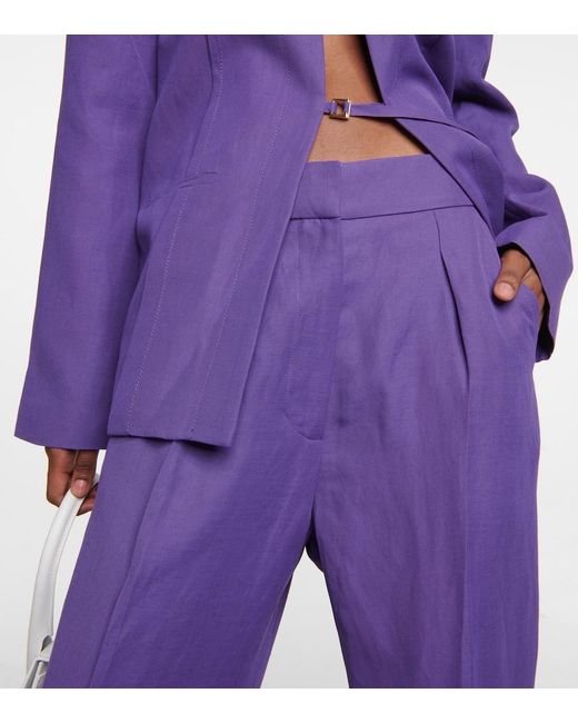 Jacquemus Purple Plidao Wide-Leg Pants