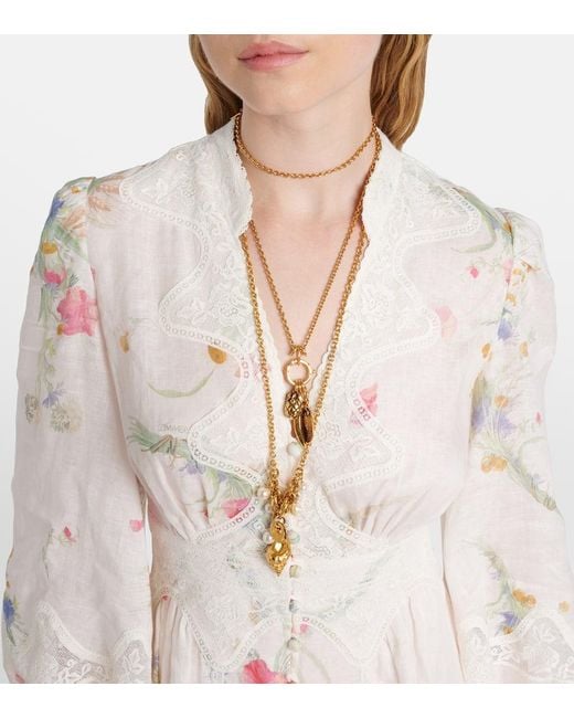 Zimmermann White Maxikleid Lucky Aus Baumwolle