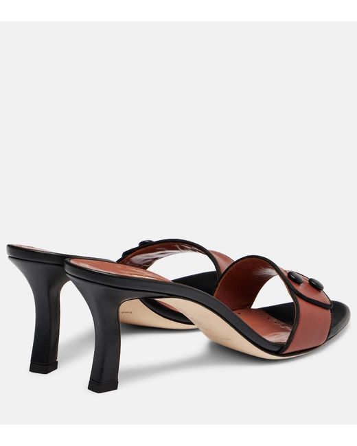 Manolo Blahnik Brown Muluka 70 Leather Mules