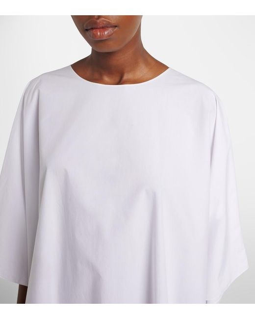 The Row White Julen Cotton Poplin Midi Dress