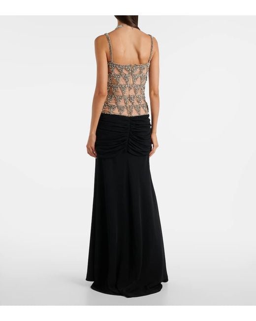 Costarellos Black Embellished Gown